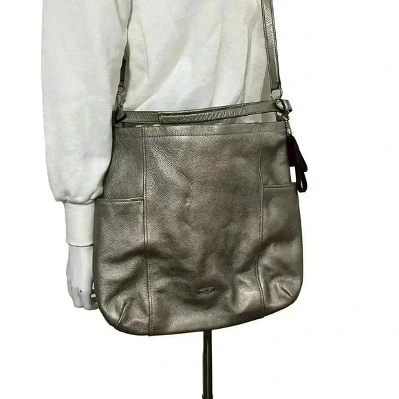 Coach Metallic Leather Crossbody Tote Shoulder Bag Style #F16509 - Picture 1 of 16